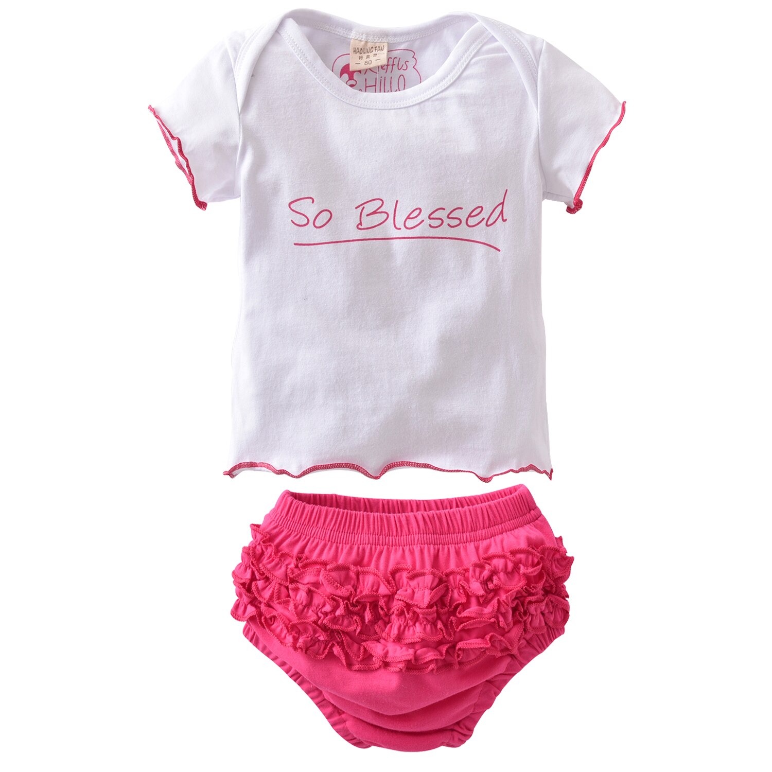 2pcs Newborn Infant Baby Girl Short Sleeve Clothes..